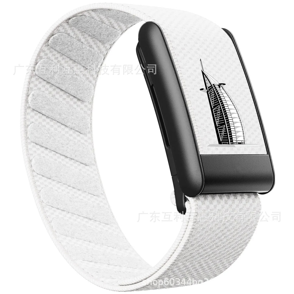 New Model Compatible with Whoop 5.0 Wristband, Waterproof Nylon Braided MG Sports Replacement Band with Matte Metal U-Fr