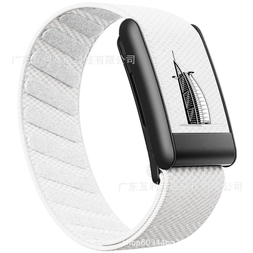 New Model Compatible with Whoop 5.0 Wristband, Waterproof Nylon Braided MG Sports Replacement Band with Matte Metal U-Fr