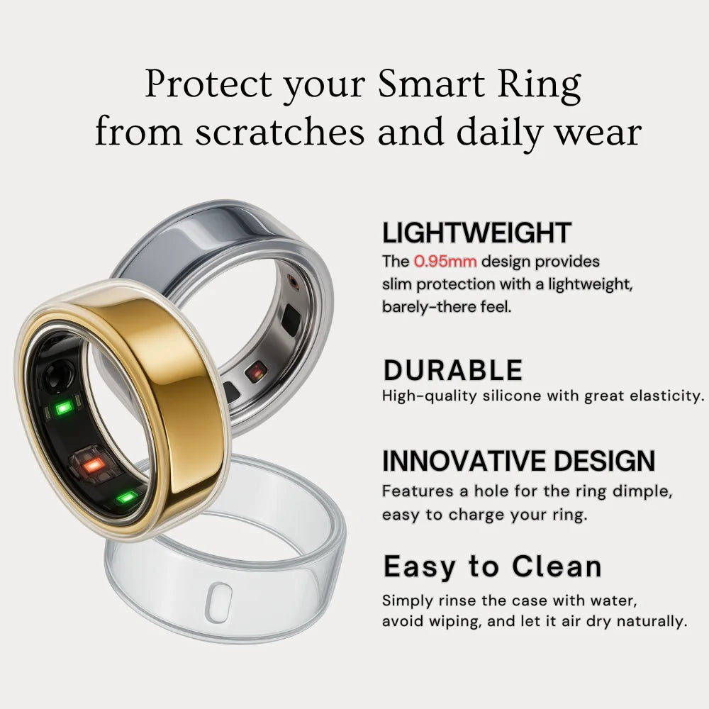 6 Pack Transparent Smart Ring Cover Compatible Oura Ring Samsung Surport Anti Scratch Elastic Clear Protector Woman Man workout