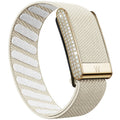 Diamond-Embedded For Whop5.0 Straps Nylon Woven Elastic Shiny Wristband with Full-Diamond Bright Gold Metal U-Frame Band