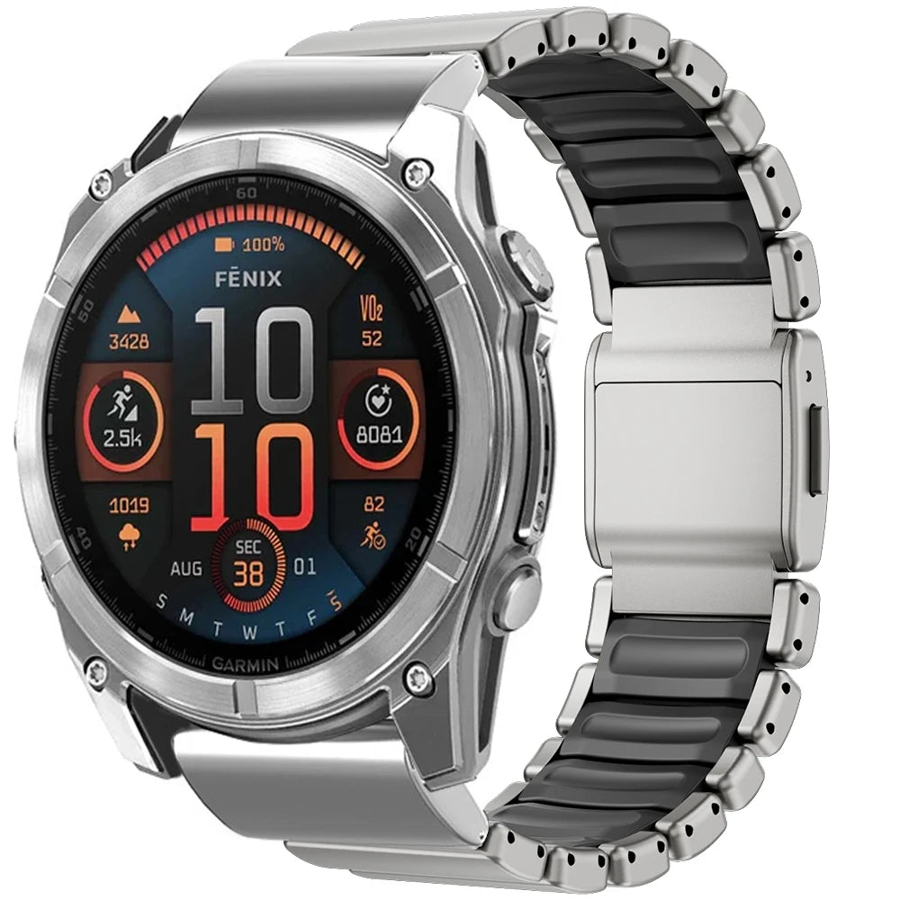 26mm Luxury Titanium Band for Garmin Watch Fenix 8 7X Pro Tactix 7 EPIX Pro 51mm Enduro 3 2X Instinct 3 2X 50mm Quick Fit Strap