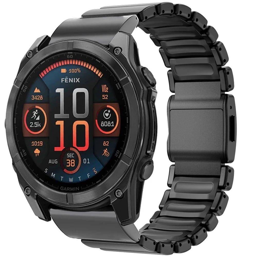 26mm Luxury Titanium Band for Garmin Watch Fenix 8 7X Pro Tactix 7 EPIX Pro 51mm Enduro 3 2X Instinct 3 2X 50mm Quick Fit Strap
