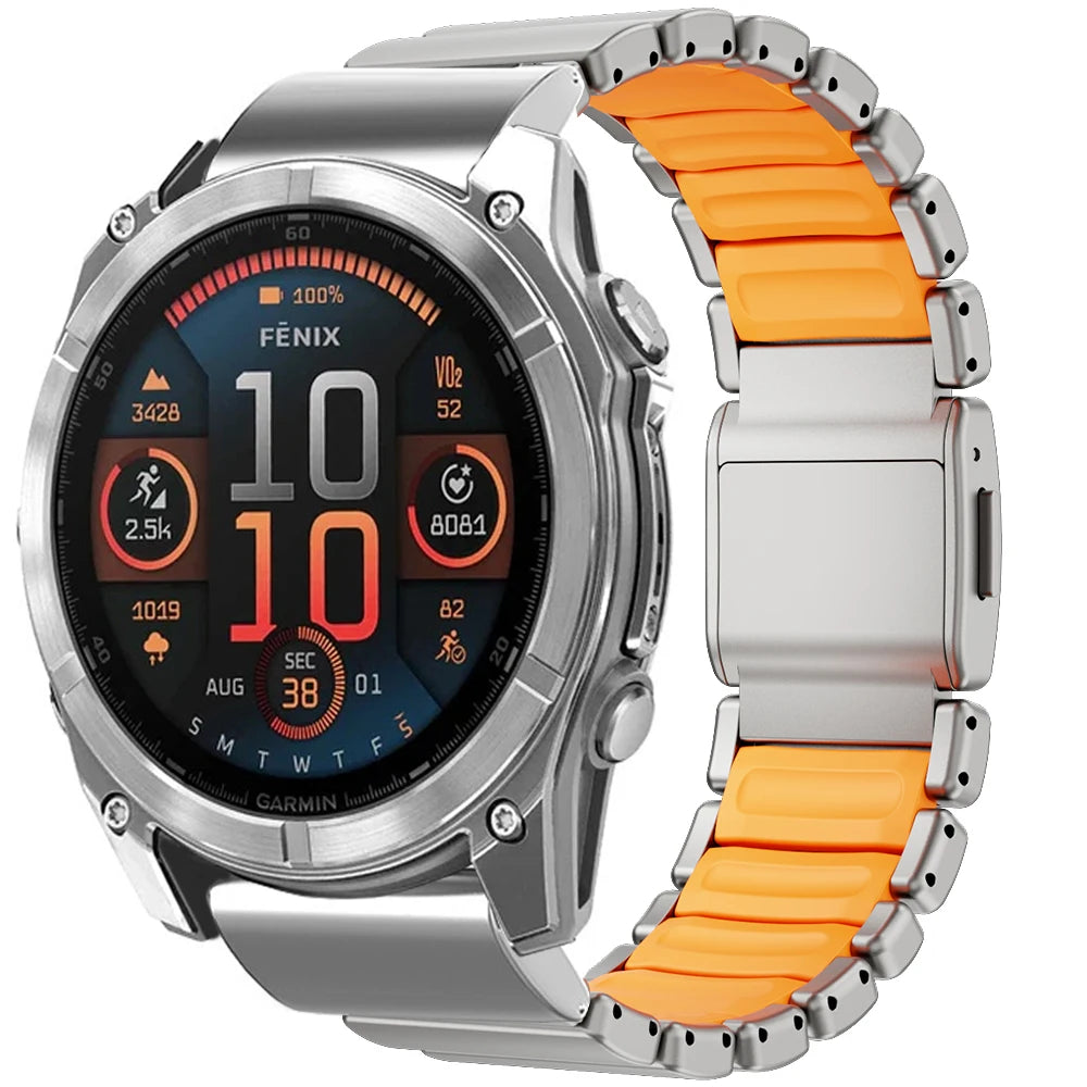 26mm Luxury Titanium Band for Garmin Watch Fenix 8 7X Pro Tactix 7 EPIX Pro 51mm Enduro 3 2X Instinct 3 2X 50mm Quick Fit Strap